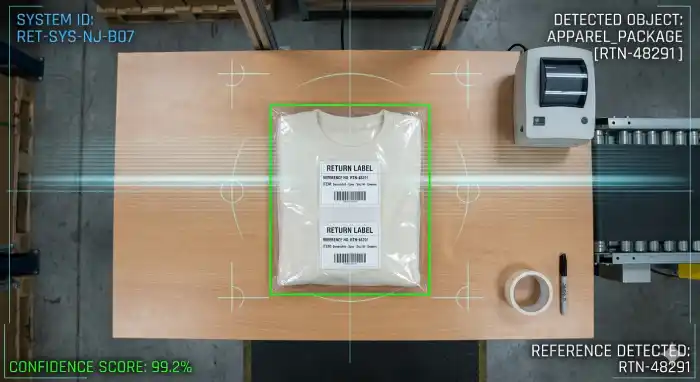 Returned garment evidence photo